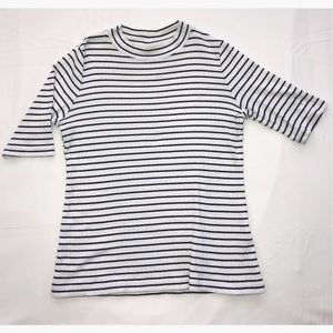 Stretchy basic faux turtleneck top.